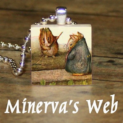 GUINEA PIG Beatrix Potter Art Charm Pendant Necklace by Minervas Web