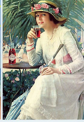 COCA COLA WOMAN W/ UMBRELLA VICTORIAN POSTCARD (45*)