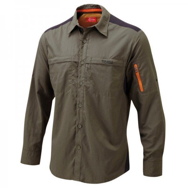 Bear Grylls 2012/13 Trek Long Sleeved Shirt in Khaki Chest 42 Large