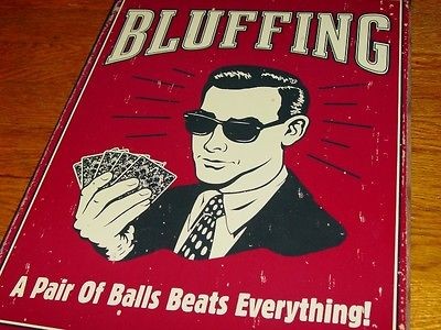 Poker Bluffing Sign A PAIR OF BALLS BEATS EVERYTHING Game Room Decor