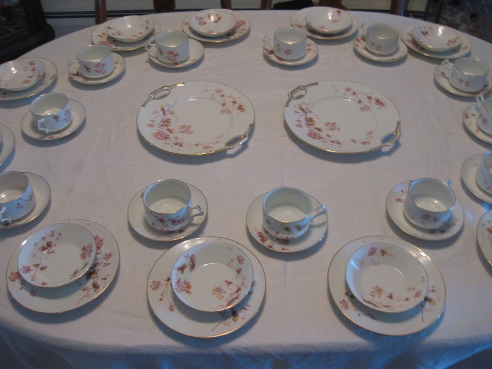 50pc Limoges Dessert Set Delinieres & Co c1893 Cake/Fruit/C&S for 12 