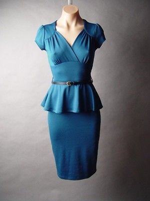 Sophisticated Peplum Vtg y 40s 50s Ladylike Secretary Belt Retro 