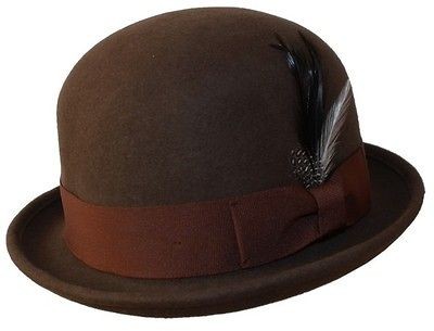 Man Classic 100% Wool Crushable Bowler Fedora Vintage Derby soft 