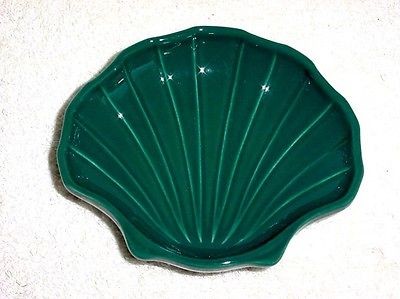 Pfaltzgraff KELLY GREEN CLAM SHELL Vanity SOAP DISH Rea