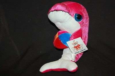   APPEAL PINK DOLPHIN BEACHBALL BIG EYES Plush Stuffed Animal Lovey