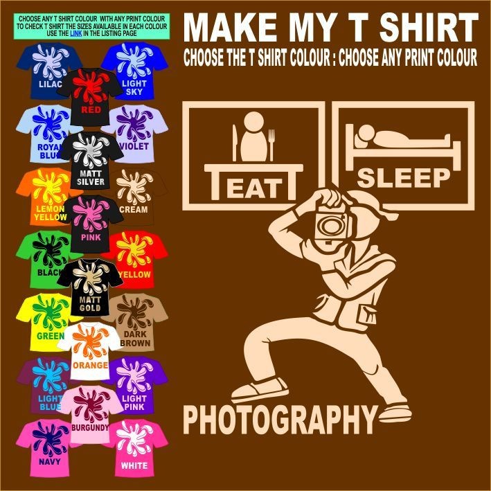 PHOTOGRAPHY T Shirt Vintage camera bag lenses case strap digital print 