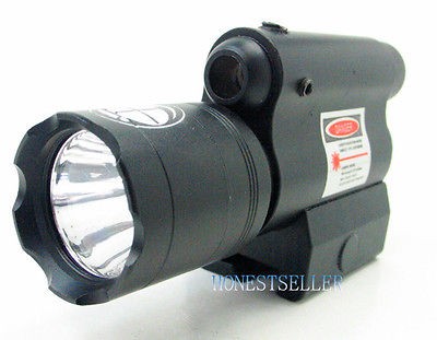 Sporting Red Dot Led Flashlight+ 650NM Red Laser Gun Optics Sight