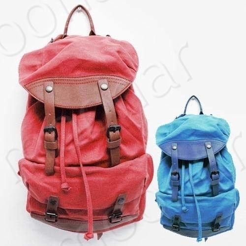 Vintage Women Canvas Backpacks Rucksack Bags School Book Buckle 