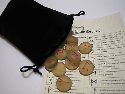 Bloody Sunset Rune Stones w/bag *wicca witch pagan, fortune telling 