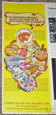 1971 ad Laughing Cow cheese France Babybel Bonbel AD