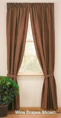 Park Designs Sturbridge Country Wine Panel Curtains 72 wide x 63 