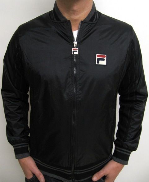 Fila Vintage 80s Sportsman Settanta Mk1 Borg Jacket in Black M,L