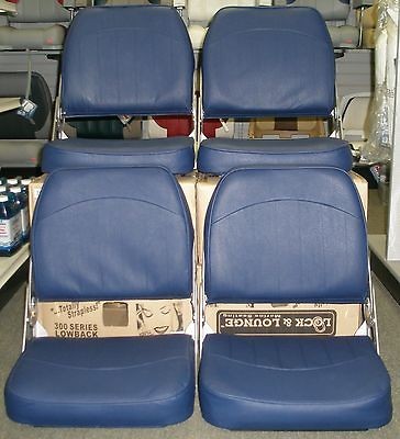   & LOUNGE BOAT SEATS, FISHING SEATS NAVY SET OF 4 SEATS W/ SWIVELS