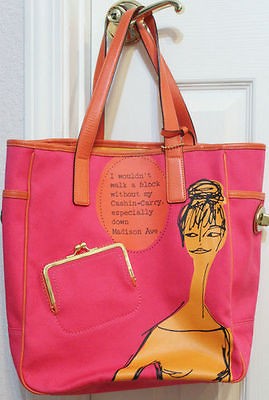 AUTHENTIC COACH BONNIE CASHIN CARRY TOTE PINK AND ORANGE COLLECTORS 