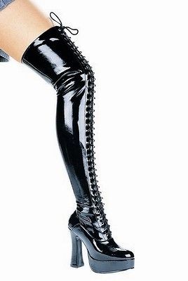   CORSET CLUB WEAR GOTHIC PLATFORM THIGH HIGH BOOT CHUNKY 5 HEELS