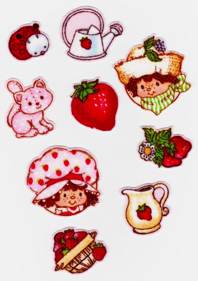 STRAWBERRY SHORTCAKE HUCKLEBERRY PIE CUSTARD MINI FABRIC APPLIQUE 