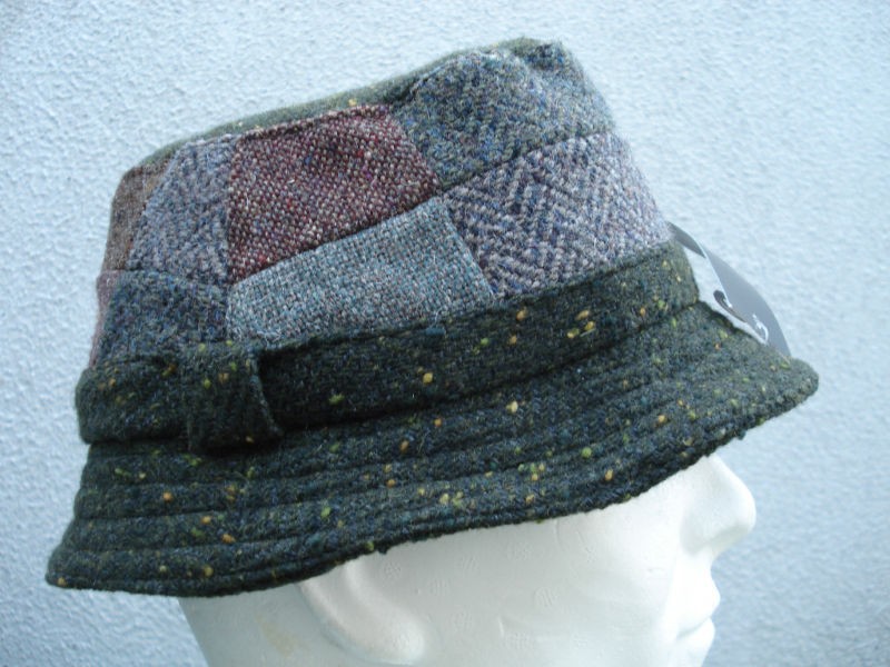 Irish Donegal Tweed Patchwork Fishermans Hat   Ireland