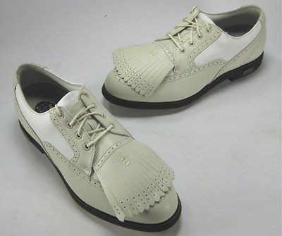 WOMENS FOOTJOY EUROPA KILT GOLF SHOES BEIGE WHITE 8