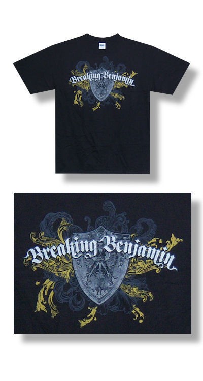 BREAKING BENJAMIN ORNATE CREST IMAGE BLACK T SHIRT NEW LICENSED