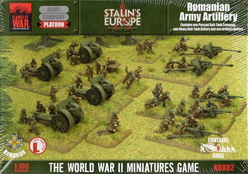 Flames of War Romanian Army Artillery Anti Tank Guns 9 x Guns RBX02