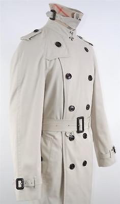 NWT BURBERRY MENS $950 TRENCH 37 COTTON NOVA CHECK TRENCH COAT JACKET 