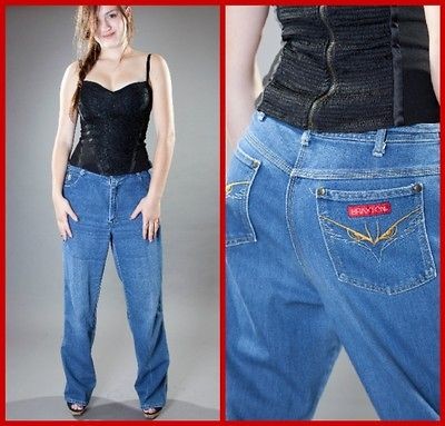 80s Vintage Braxton Blue Denim Jeans w/ Lion Accent sz 33 XL Classic 