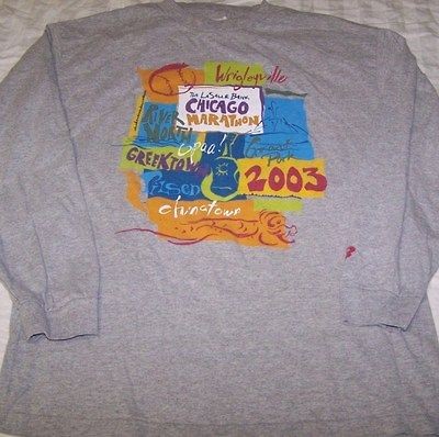 Chicago Marathon Long Sleeve Shirt Medium 2003 Vtg New Balance Running 