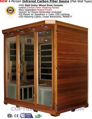 Four 4 Person Cedar Carbon Fiber FAR Infrared FIR Sauna