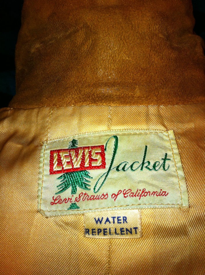   AUTHENTIC VINTAGE 1930`S LADIES LEVI`S STRAUSS BUCKSKIN JACKET S