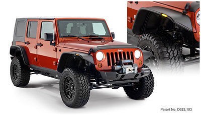 Bushwacker Flat Style Fender Flares for 2007 2012 Jeep Wrangler JK 4DR 