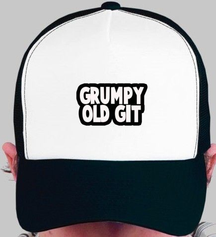 GRUMPY OLD GIT, FUNNY SLOGAN TRUCKER CAP/HAT