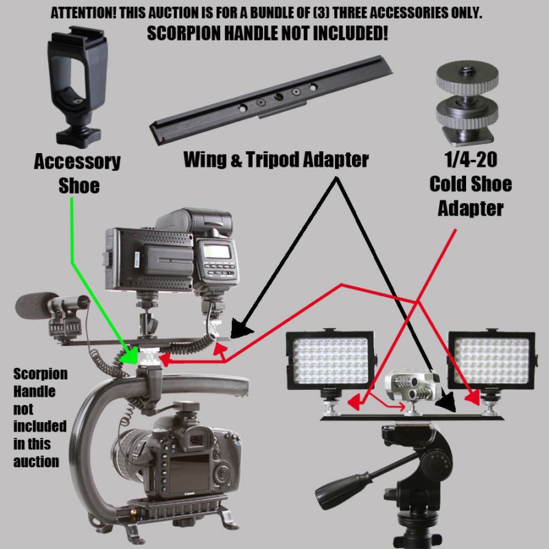 EOS 7D Nikon D90 D60 Steadycam JVC Accessories Bundle