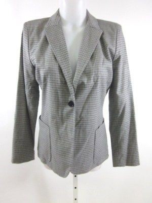 WOMYN Black Plaid East Village Elbow Patch Blazer Sz 2