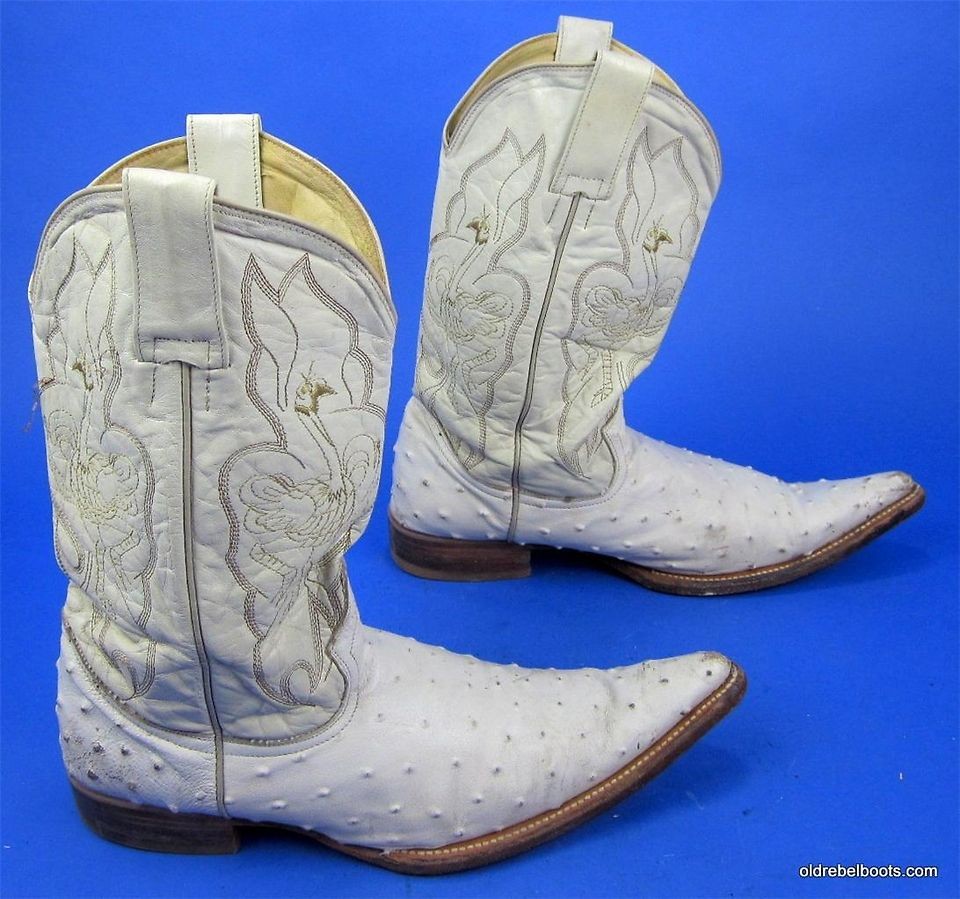 Campo Allegre Cream Ostrich Roach Killer Xtoe Cowboy Boots Men 11.5