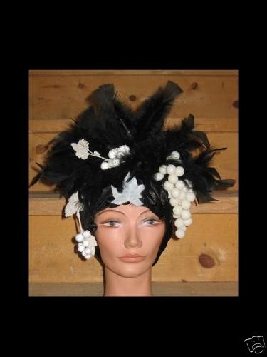 CARMEN MIRANDA LATIN LADY GRAPES/FEATHER HEADPIECE NEW