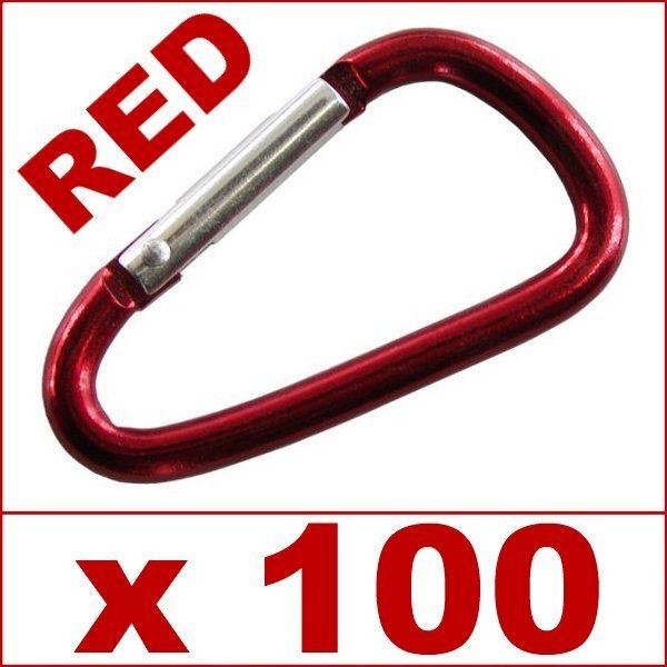 Wholesale 100 Aluminum Carabiners D Ring Crab Biner  RD