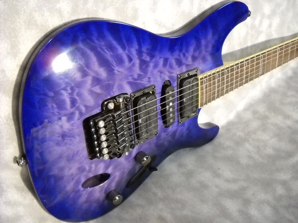   IBANEZ BLUE QUILT TOP S570 w/ HARD CASEsHrEd mAcHiNe [VIDEO DEMO