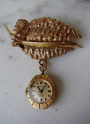 VINTAGE LAPEL WATCH AND BROOCH   AMERIKANER   EMKA GENEVA   SWISS 