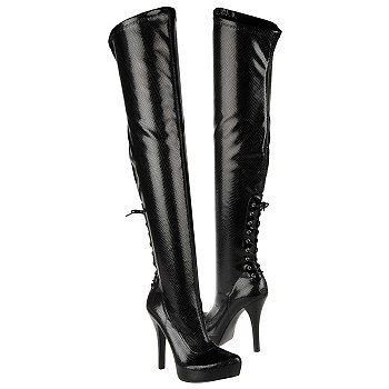 CARLOS SANTANA BLACK TALL OVER THE KNEE BOOT (LACE)