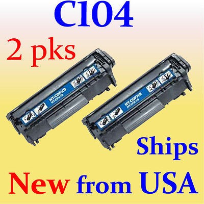 2pks Toner Cartridge For Canon 104 ImageClass MF4270 MF4350d MF4370dn 