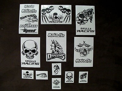 HPI Baja 5B/5T/SC & more RC cars DECAL STICKER MIX SET black