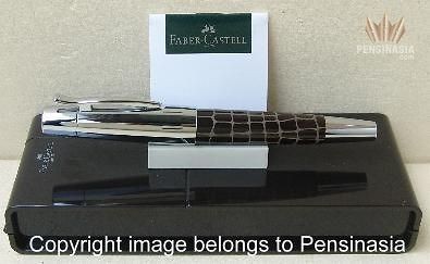 FABER CASTELL EMOTION ALLIGATOR PATTERN RESIN BROWN ROLLER BALL PEN 