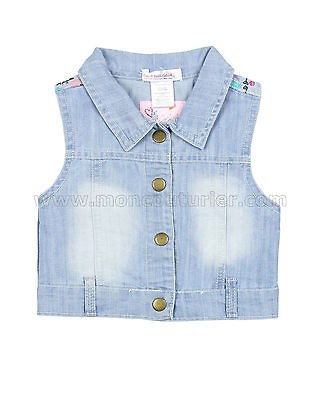 Deux par Deux Denim Vest Glitter in the Air, Sizes 18m, 24m, 3, 4, 5 