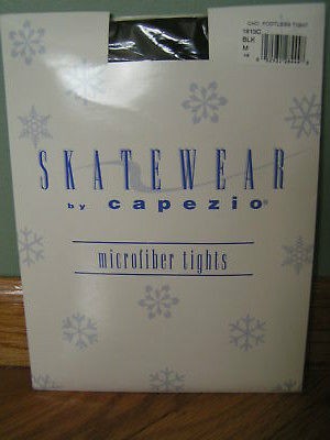 Capezios Child Medium Black Footless Skatewear Tights NIP