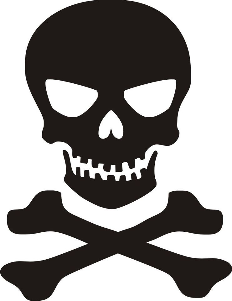 Halloween Skull and bones windows car door wall vinyl sticker 