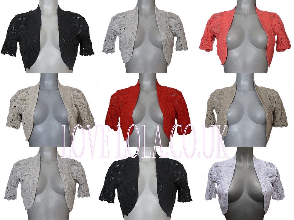 NEW WOMENS BOLERO SHRUG LACE KNITTED CARDIGANS TOPS