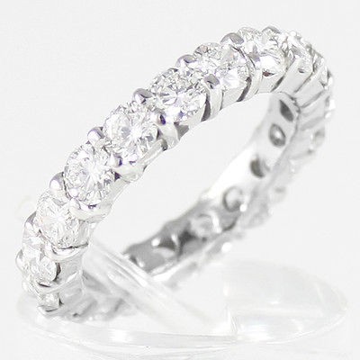 carat 3mm Round Moissanite Common Prong Eternity Band 14K White Gold