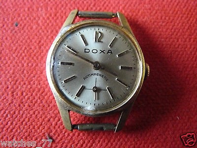 unique DOXA LADIES wrist watch ANTIMAGNETIC gold tone SWISS MADE