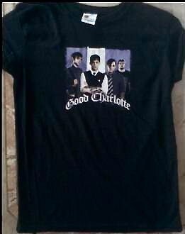 NEW GOOD CHARLOTTE MEDIUM M JUNIORS BLACK PURPLE CONCERT T SHIRT PUNK 