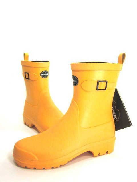 LE CHAMEAU WOMENS LADIES LOW RUBBER BOOT MANGO US SIZE 8 EUR 40 